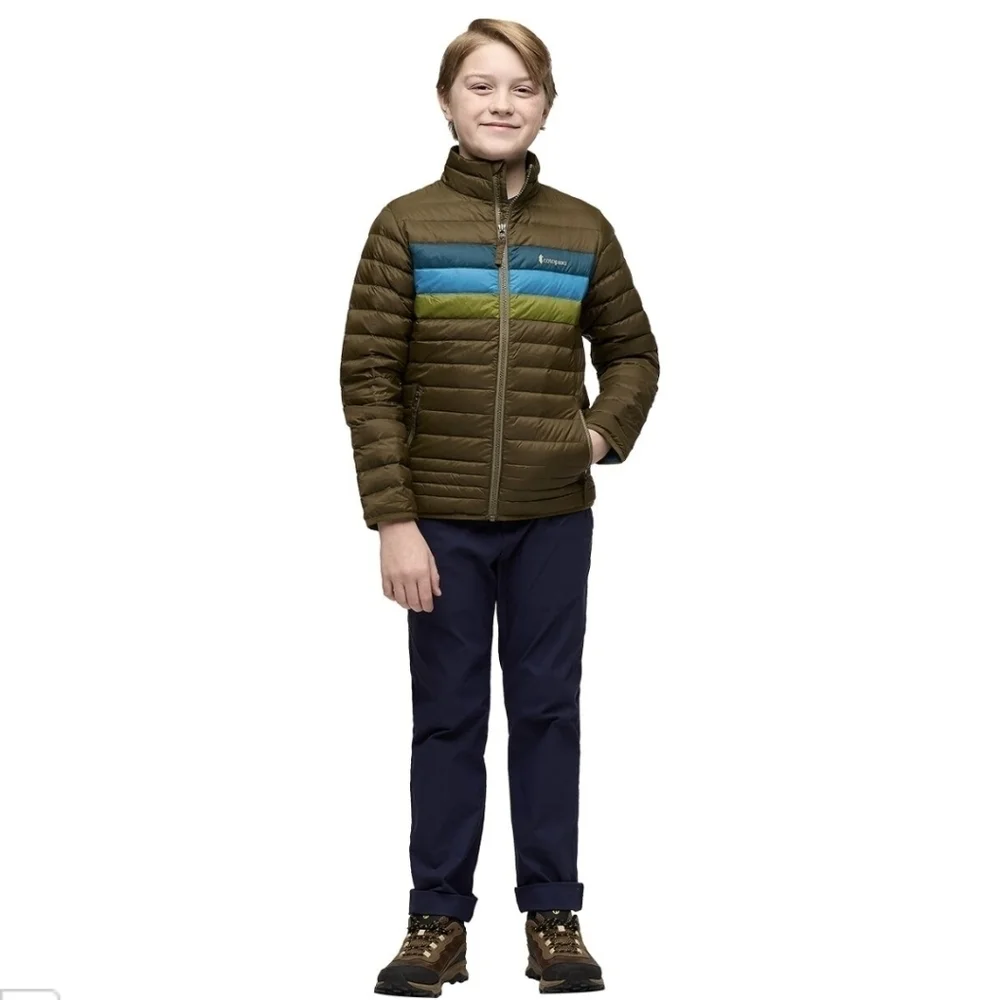 NWT Cotopaxi Kids Fuego Down Jacket-Live Oak Stripes